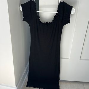 Cotton black short dress